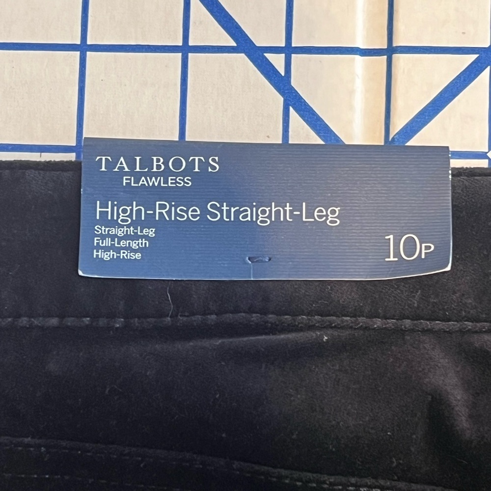 NWT TALBOTS FLAWLESS HI RISE STRAIGHT LEG BLACK VELVET 5pk PANTS SZ 10p - Picture 5 of 10